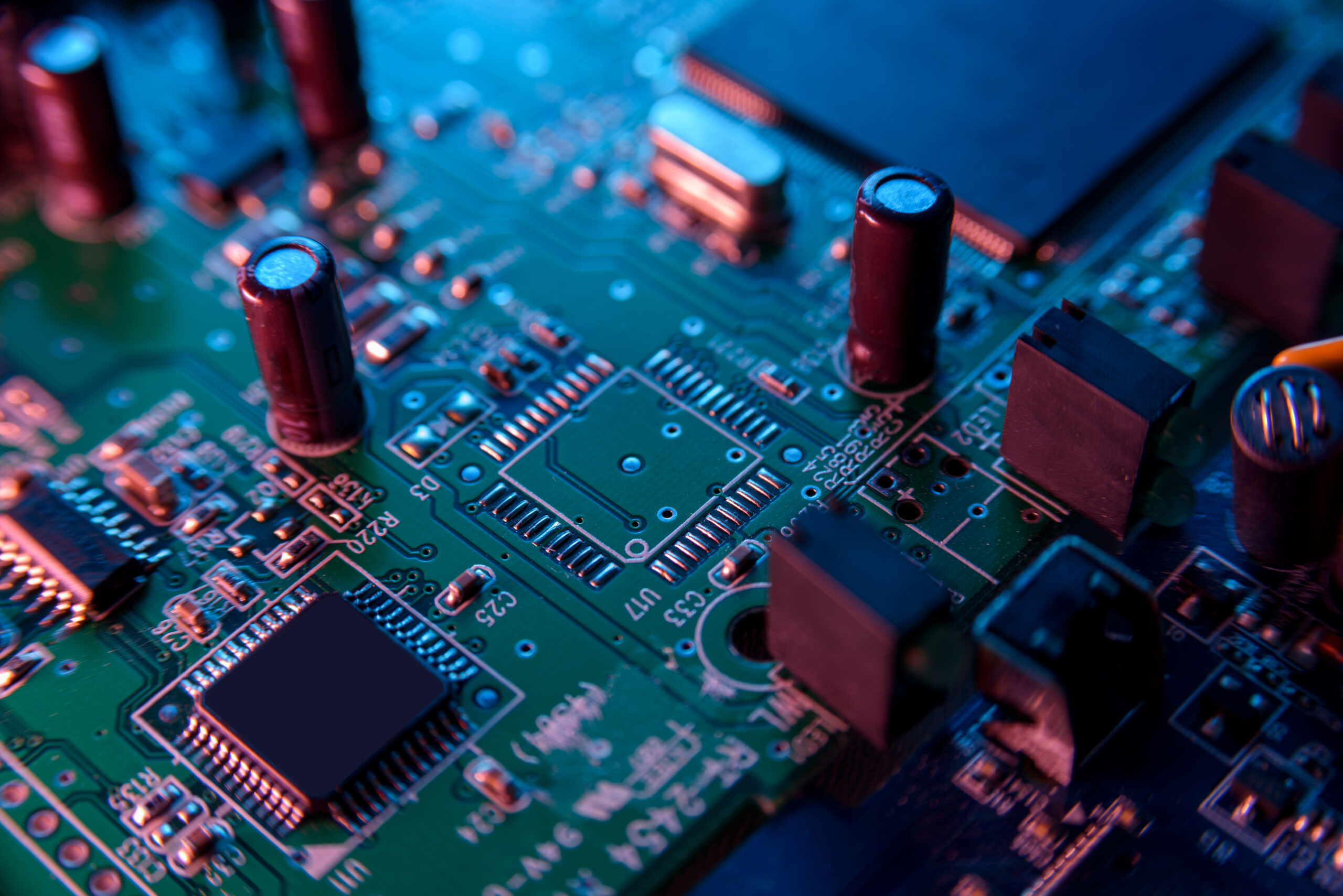 Microcircuit with chip close up